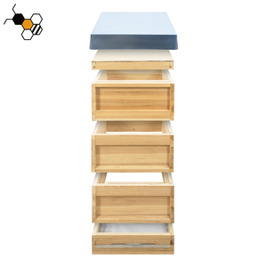 Ruche à trois niveaux avec couvercle supérieur en métal, ruche de type allemand de qualité supérieure, en bois de sapin durable, vente en gros - Product Image 6