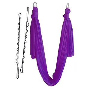 Aerial Yoga Swing Yoga Hangmat Kit Voor Anti-Zwaartekracht Oefeningen Met Verstelbare Handgrepen Verlengingsriemen