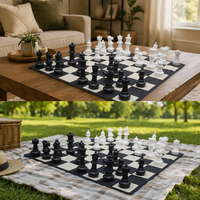 Échecs géants 3D de luxe en plastique personnalisés pour l'extérieur, avec pièces pliantes, pour activités de terrain de jeu sur campus