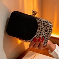 Pochette de soirée de luxe dorée avec strass et chaîne, sac à bandoulière pour demoiselle d'honneur et mariage