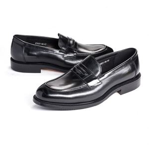 Prix de gros usine Mocassins de luxe pour hommes en cuir véritable de haute qualité, à enfiler, pour mariage, affaires et banquets - Product Image 6