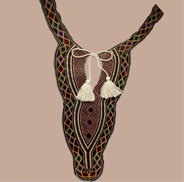 Hot sale Ethnic style Embroidery Lace Neckline neck Collar Dress Applique Motif Blouse