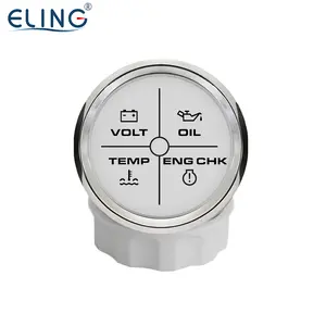 ELING 52mm Alarm ölçer 4 LED motor voltmetre yağ basıncı su sıcaklık ölçer Alarm 8 renk aydınlatmalı 12V 24V araba için