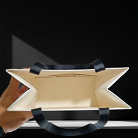 Sacs shopping en papier de luxe avec poignée en ruban, impression personnalisée, sacs cadeaux pour les petites entreprises, logo