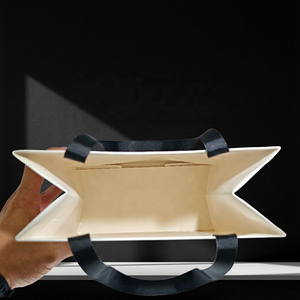 Sacs shopping <span class=keywords><strong>en</strong></span> papier de luxe avec poignée <span class=keywords><strong>en</strong></span> ruban, impression personnalisée, sacs cadeaux pour petites entreprises, logo sur mesure - Product Image 3