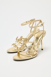 ZA Scarpe Estive di Alta Qualità per Donna, Nuovi Sandali con <span class=keywords><strong>Tacco</strong></span> Alto Verde e <span class=keywords><strong>Oro</strong></span> con Decorazioni Floreali, Alla Moda e Versatili - Product Image 2