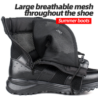 Bottes tactiques mi-mollet en maille respirante - Légères avec fermeture éclair et lacets pour l'été