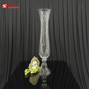 Vaso Moderno in Vetro Trasparente Alto, Centrotavola <span class=keywords><strong>per</strong></span> <span class=keywords><strong>Fiori</strong></span>, Supporto <span class=keywords><strong>per</strong></span> <span class=keywords><strong>Fiori</strong></span> <span class=keywords><strong>per</strong></span> Eventi e Decorazioni Matrimoniali - Product Image 2