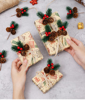 Ornement de Noël en forme de cône de pin artificiel, décoration de boîte cadeau DIY, publicité promotionnelle, cadeau publicitaire, vente en gros, fête de fin d'année