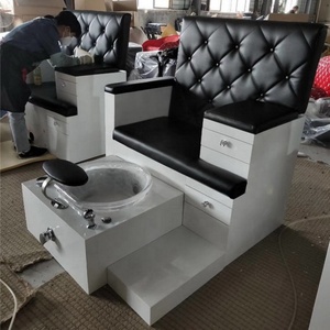 Kisen Factory Wholesale Luxury Throne Foot Spa Manicure Chair Beauty Nail Salon White Pink Pedicure Chair With Led Lighting - Product Image 6