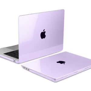 جراب لاب توب PC مصنوع من البلاستيك الشفاف بالكريستال بأكمام صلبة لأجهزة Macbook Air Pro 11 12 13 14 15 16 بوصة موديل رقاقة M1 M2 M3 موديل A2941 A2681