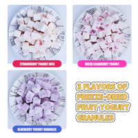 Friandises lyophilisées OEM pour animaux de compagnie : bouchées de yaourt aux fruits 100 % lait frais et vrais fruits – Récompenses saines universelles pour chats et chiens, idéales pour l'entraînement