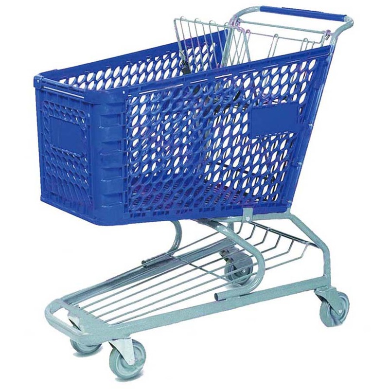 Supermarket Shopping Trolley Mesh Structure Plastic