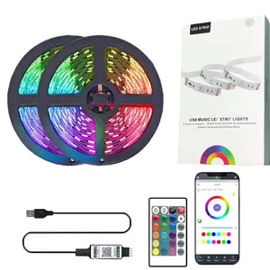 USB 5V Bluetooth App שלט 5050 RGB גמיש LED אור LED רצועת אור לקשט מקורה