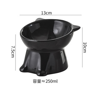 Cuencos de cerámica para gatos domésticos al por mayor, Base estable, antipunta, borde inclinado elevado, cuencos protectores de cuello para gatos, comida de agua - Product Image 6