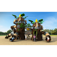 Toboggan en plastique d'amusement pour maternelle bon marché Ensemble de grands toboggans cabane dans les arbres toboggan d'équipement de terrain de jeu extérieur personnalisable pour enfants