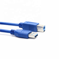 Kabel Printer USB 3.0 AM ke BM Hitam Biru A-b, Kabel Data USB 3.0 Kecepatan Tinggi untuk Printer 1m 3m 4m 5m
