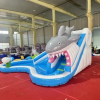 Château gonflable 5*6m avec toboggan et piscine, équipement de divertissement intérieur, maison de saut pour enfants et adultes