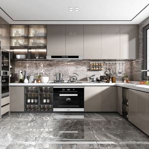 Armoires de cuisine Kenya, meubles de luxe en kit, ensembles petits et bon marché, style moderne européen, armoires de cuisine construites à la maison - Product Image 6