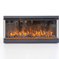 Cheminée électrique encastrée murale ETL CE UKCA 33 50 60 72 80 90 100 pouces, insert moderne à 3 faces, chauffage pour maison et hôtel