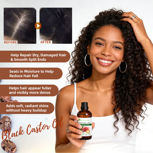 Huile de ricin noire jamaïcaine naturelle pressée à froid pour la croissance des cheveux, de la barbe et des sourcils - Product Image 2