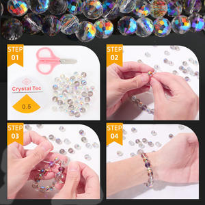 <span class=keywords><strong>Boule</strong></span> de cristal AB Aurora à 96 facettes, accessoires de bijoux DIY, perles en verre naturel en vrac - Product Image 4