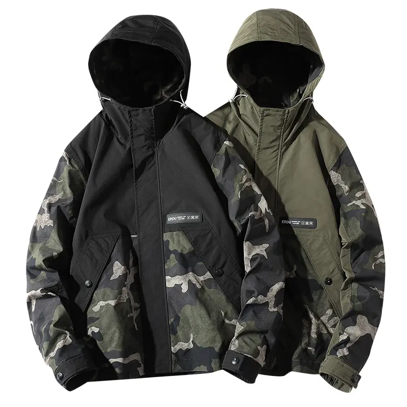 New Fashion Brand Hooded Men's Coat Loose Casual Street Camouflage Jacket For Men