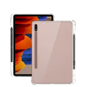 펜 슬롯 디자인 크리스탈 클리어 TPU Shockproof 범퍼 케이스 삼성 갤럭시 탭 S7 S7 FE S7 플러스/A7 라이트/S6