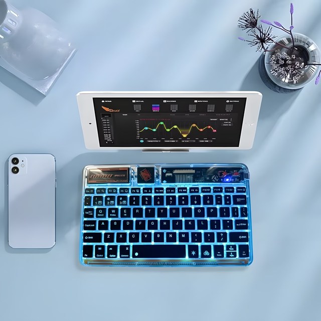 New Design Transparent Wireless Mini Portable USB for Keyboard for Multi-System Use ABS+PC Material 12-Month Warranty