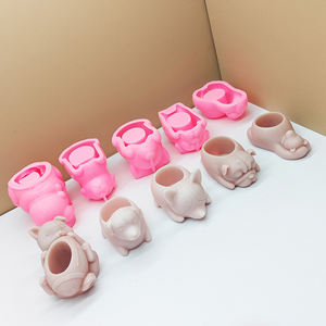 Early Riser Cute Dog Polar Bear Yeso Hormigón Florero Macetas Molde <span class=keywords><strong>de</strong></span> silicona Cajas <span class=keywords><strong>de</strong></span> almacenamiento Candelabros Molduras - Product Image 2