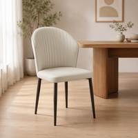 Chaise de salle à manger moderne de luxe italienne avec pieds en métal, mobilier durable pour appartement