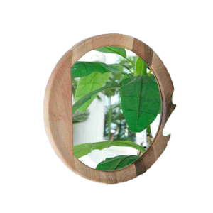 Miroir mural rond minimaliste YEWANG avec cadre en bois, grand format, décoration - Product Image 5