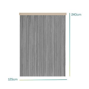 Rideau moustiquaire 125x240 cm avec franges en cordon tressé couleur argent pour portes et fenêtres - Product Image 2