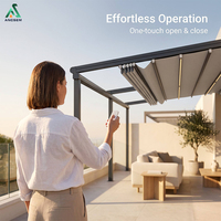 Pergola rétractable ANCSEM, auvent en aluminium motorisé, toit de terrasse, villa, penthouse, protection solaire, gain de place, imperméable