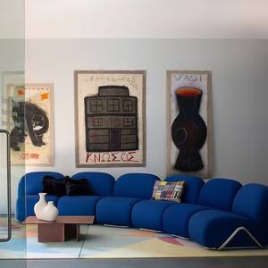 Meubles de salon modernes et élégants de style italien combinaison modulaire de canapé en tissu de velours à pieds en métal - Product Image 4