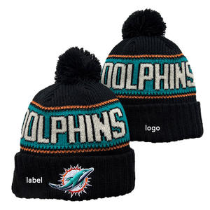 Hot Selling New Season Designs American Football Teams <strong>Hats</strong> Knitted Beanie Cap <strong>Miami</strong> <strong>Dolphins</strong> Winter <strong>Hats</strong> - Product Image 2