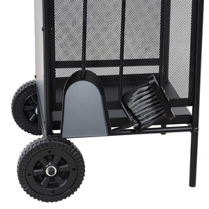Chariot à bûches JH-Mech OEM cour fonctionnelle robuste 0.8MM d'épaisseur transporteur <span class=keywords><strong>de</strong></span> stockage <span class=keywords><strong>de</strong></span> <span class=keywords><strong>bois</strong></span> <span class=keywords><strong>de</strong></span> <span class=keywords><strong>chauffage</strong></span> chariot à bûches en acier au carbone - Product Image 4