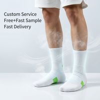 Chaussettes de sport en coton tricoté respirantes à compression pour hommes, femmes et jeunes, avec logo personnalisé, pour le basketball et le cyclisme