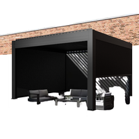 Pergola de piscine extérieure moderne en aluminium 3x4,5m avec lames orientables