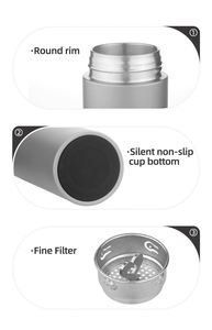 Lightweight Travel Insulated <b>Water</b> <b>Bottle</b> 450ml Vacuum Flask <b>with</b> Tea <b>Filter</b> Outdoor Metal <b>Water</b> <b>Bottles</b> for Camping - Product Image 5