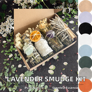 ชุดไลฟ์เวนเดอร์สเมดจิ้ง ประกอบด้วยไวท์เสจ ปาโลซานโต ชุดทำความสะอาดพลังงานอโรมาติกเพื่อการชำระล้างทางจิตวิญญาณ พร้อมที่ใส่ธูปและเครื่องกระจายกลิ่น - Product Image 2