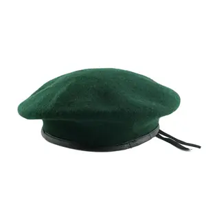 100% шерсть пустой армейский зеленый берет в стиле милитари Крышка для мужчины и женщины, берет в стиле милитари шапки