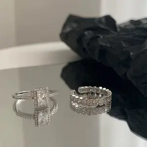 DQ8519R 925 in argento Sterling alla moda anelli in argento con zirconi cubici anelli in argento per gioielli da donna