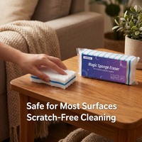 Éponge magique ergonomique en mélamine en forme de vague, éponge de nettoyage nano double couche pour les taches de cuisine, de salle de bain et domestiques