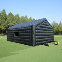 Grande tente cube gonflable en tissu Oxford PVC, double couche, coupe-vent, pour discothèque, une chambre, étanche, à ouverture rapide