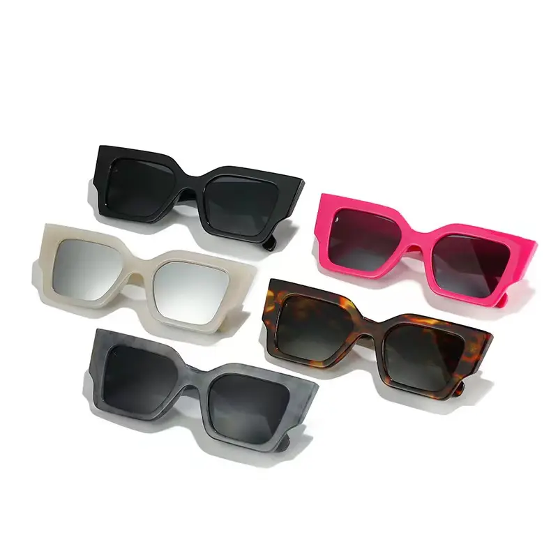 2024 Hot biểu tượng tùy chỉnh quá khổ vuông Cat Eye Sunglasses đối với phụ nữ Rose Red Shades thương hiệu sang trọng Sun Glasses de Sol oculos Shades