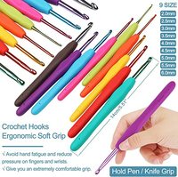 Kit de crochet DIY comprenant du fil à crocheter, des crochets ergonomiques, des outils de tricot, des fournitures pour débutants, adultes, artisanat de voyage