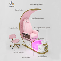 Fauteuil de pédicure haut de gamme, design sans tuyauterie, dossier réglable, fibre de verre, massage tactile humain, salons de manucure