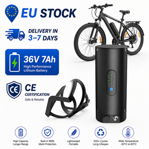 Stock entrepôt UE – Batterie lithium-ion 36V 7Ah en forme de bouteille d'eau pour moteur Bafang 250W, vélo électrique, BMS18A, moteur Fiot Bafang - Product Image 1