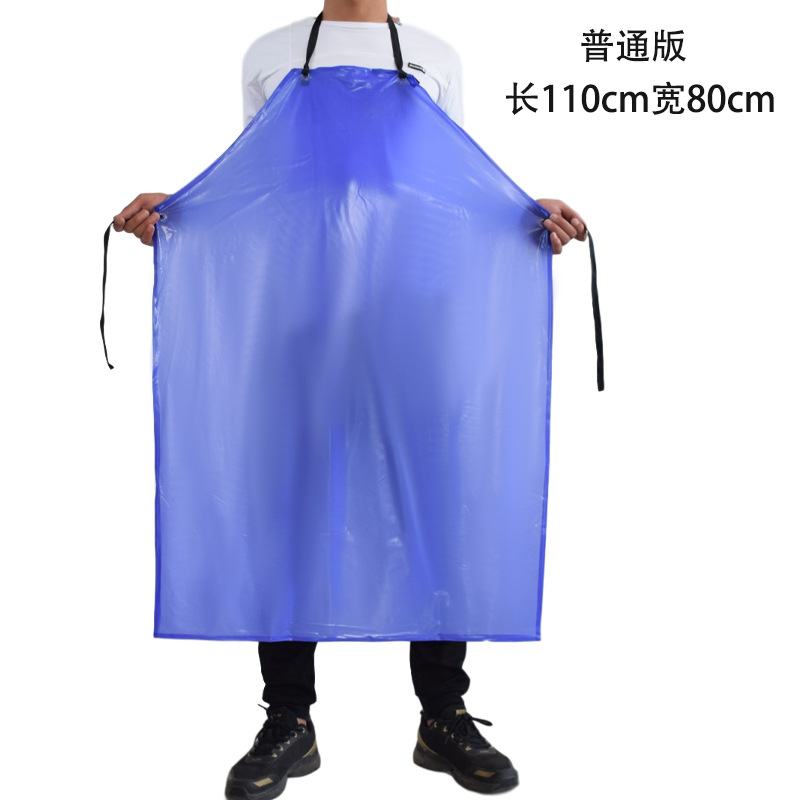 Tablier bleu 20% soie 110*80